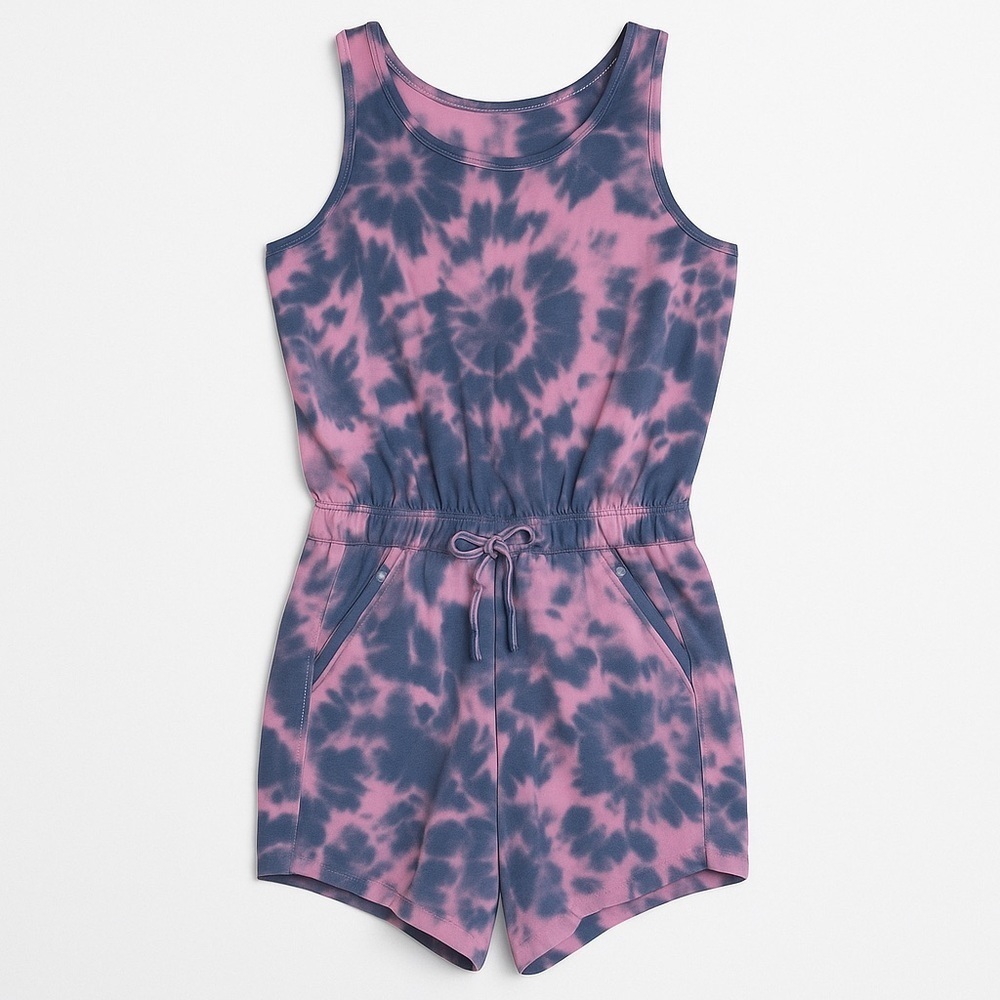 Athleta Kids Tie-Dye On The Go Romper - Purple and Pink Size L (12) - Picture 1 of 7
